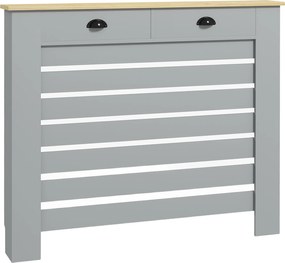 HOMCOM Acoperiș pentru calorifer din MDF cu doghe, cu 2 sertare, 111x19x95.5 cm, Gri | Aosom Romania
