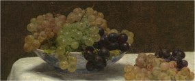 Tablou - Henri Fantin-Latour, Still Life with Grapes and a Carnation, reproducere (120x50 cm)
