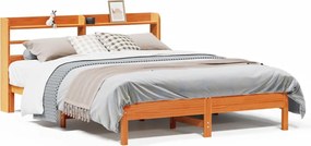 vidaXL Cadru pat fără saltea, maro ceruit, 160x200 cm, lemn masiv pin