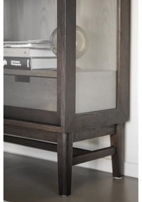 Vitrină maro cu aspect de lemn de stejar cu ușă glisantă 100x203 cm Hazelton – Rowico