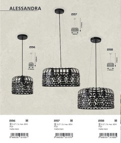 Pendul design clasic ALESSANDRA negru mat 2158 RX