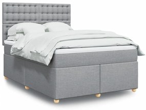 vidaXL Pat continental, gri deschis, 140x200 cm, material textil