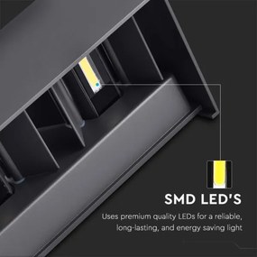 Aplica de perete de exterior LED/24W/230V 3000K IP65 negru