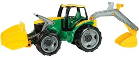 Tractor Lena, cu lamă și excavator, 65 cm, verde-galben