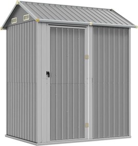 vidaXL Șopron de grădină gri deschis 192x152,5x237 cm, oțel galvanizat