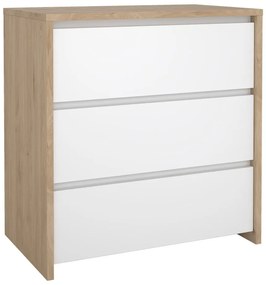 Comodă albă-în culoare naturală cu aspect de lemn de stejar 80x84x48 cm Next – Tvilum