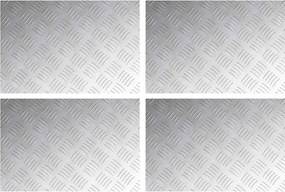 vidaXL Trepte Dreptunghiular 4 pcs Argintiu 60 x 40 cm Aluminiu