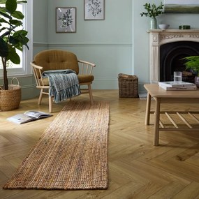 Covor tip traversă în culoare naturală țesut manual din iută 60x300 cm Jute Boucle Multi – Flair Rugs