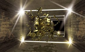 Fototapet - Explozie de culoare în 3D tunel (152,5x104 cm)