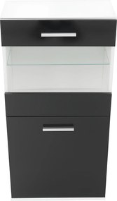 Mobilier living, alb/extra strălucire neagră HG, LEO