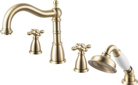 Baterie cada - dus FDesign Lacrima 4 elemente bronz periat cu set de dus