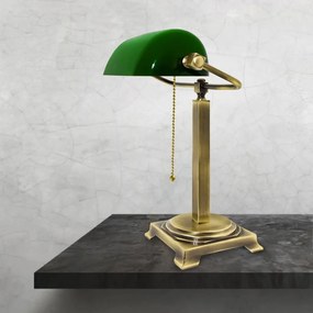 Lampa de birou din alama design clasic Banker Executive Library