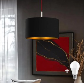 Eglo - Lampă suspendată LED TUNJA pe cablu, 1xE27/60W/230V, neagră