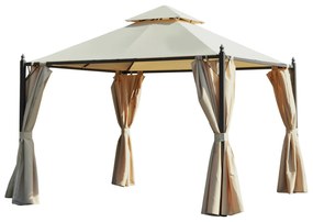 Outsunny Foisor de Gradina Impermeabil 3 x 3m cu 4 Panouri Laterale Bej | Aosom Ro
