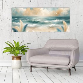 Tablou – Plajă pictată în culori delicate (120x50 cm)