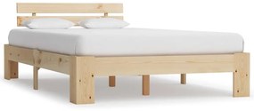 283163 vidaXL Cadru de pat cu tăblie, 140x200 cm, lemn masiv de pin