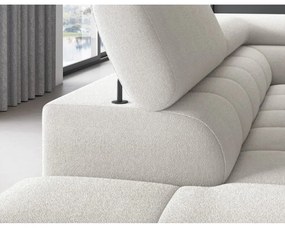 Colțar crem extensibil/cu spațiu de depozitare cu tapițerie din țesătură bouclé (cu colț pe partea stângă/în formă de ”L”) Ferucce – ELTAP
