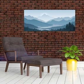 Tablou - Munții cu privirea graficeanului (120x50 cm)