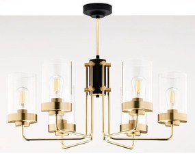 Jupiter 2089 - Lustră pe tijă RAMIREZ, 6xE27/15W/230V, auriu/negru