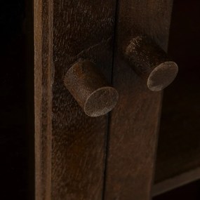 Vitrină maro din lemn de mango 80x100x40 cm Ravi – Ixia