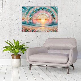 Tablou – Mozaic al soarelui la apus (70x50 cm)