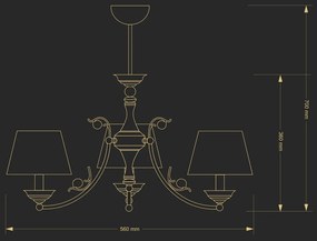 Candelabru 3 brate design clasic realizat manual CASAMIA