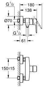 GROHE 322792432 - Baterie pentru duș START DN 15 neagră
