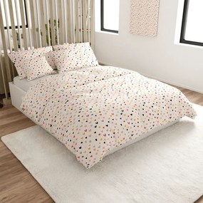 Lenjerie de pat din bumbac DOTHEARTS POLY crem Dimensiune lenjerie de pat: 70 x 90 cm | 140 x 220 cm