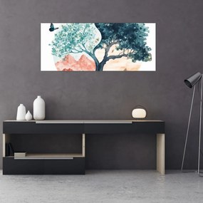 Tablou – Arbore acvarelă plin de viață (120x50 cm)