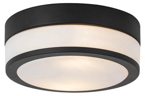 Plafonieră modernă de exterior neagră 23 cm IP44 - Flavi
