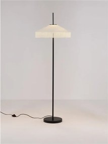 Lampadar cu abajur din catifea si franjuri bej VELVY