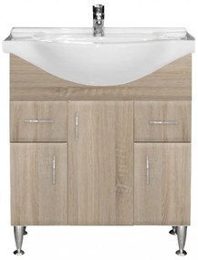 Dulap inferior Bianca Plus 75 cu lavoar, culoare stejar sonoma