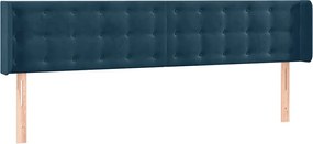 vidaXL Tăblie pat cu aripioare albastru închis 203x16x78/88 cm catifea