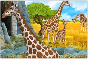 Tablou - Familia girafelor (90x60 cm)