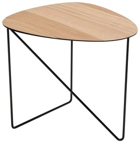 Măsuță de cafea în culoare naturală din metal 44x50 cm Curve L Wood – LIND DNA