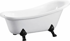 Clark cadă independentă cu picioare metalice 170x73x73 cm negru