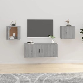 vidaXL Dulapuri TV montate pe perete 2 buc. gri sonoma 40x34,5x40 cm