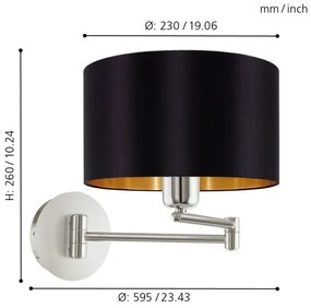 Aplică Eglo 95054 MASERLO 1xE27/60W/230V