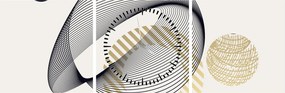 Tablou - Forme geometrice N⁰3 (cu ceas) (90x30 cm)