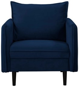 Fotoliu albastru închis cu tapițerie din catifea Juli – Ropez