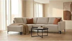 Colțar maro deschis cu tapițerie din chenille (cu colț pe partea stângă/în formă de ”L”) Fabian – Scandic