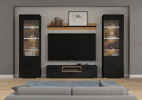 Mobilier living Akita C (Negru + Stejar artisan). 1124864