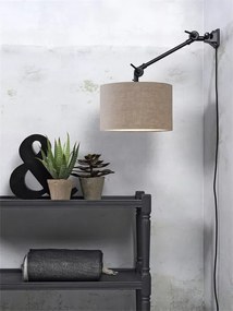 Aplica cu brat articulat Amsterdam S, abajur dark linen