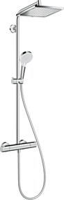 Coloana de dus Hansgrohe Crometta,palarie patrata 24 cm, crom, termostat-27271000