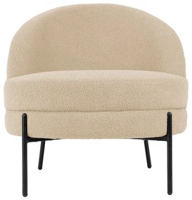 Fotoliu bej cu tapițerie din țesătură bouclé Noble – Leitmotiv
