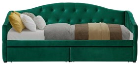 Pat de o persoană (divan) 90 cm Zonas (verde) (cu somieră) (cu sp. depozitare). 1116570