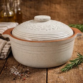 Oala pentru sarmale si friptura glazurata din ceramica, 4 litri