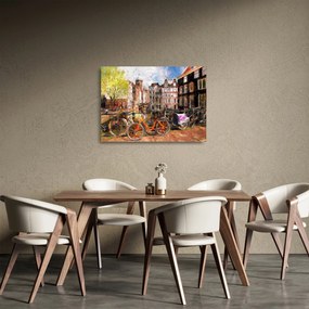 Tablou pe sticlă - Amsterdam, pictură (70x50 cm)