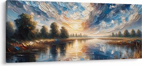 Tablou - Pictură cu soarele deasupra apei (120x50 cm)