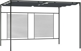 vidaXL Pavilion cu acoperiș retractabil, antracit, 4x3x2,3 m, 180 g/m²